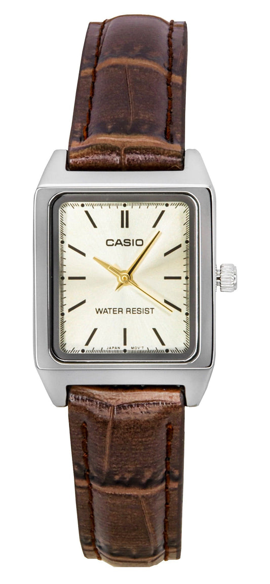 Casio Standard Analog Leather Strap Ivory Dial Quartz LTP-V007L-9E Women's Watch - Casio