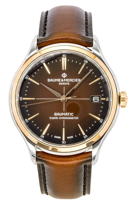 Baume & Mercier Clifton Leather Strap Brown Dial Automatic M0A10713 Men's Watch - Baume & Mercier