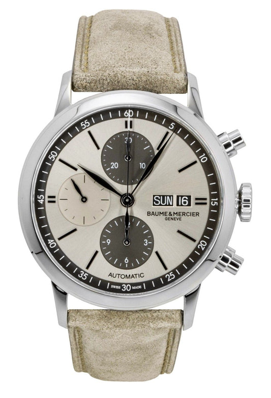 Baume & Mercier Classima Chronograph Leather Strap Beige Dial Automatic M0A10782 Men's Watch - Baume & Mercier