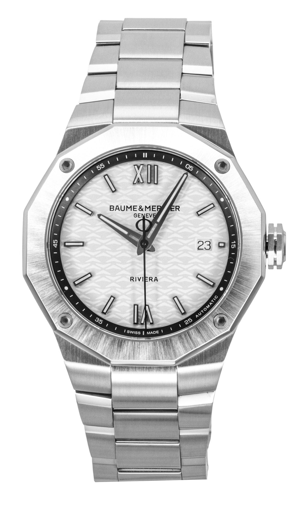 Baume & Mercier Riviera Stainless Steel Silver Dial Automatic M0A10829 100M Men's Watch - Baume & Mercier