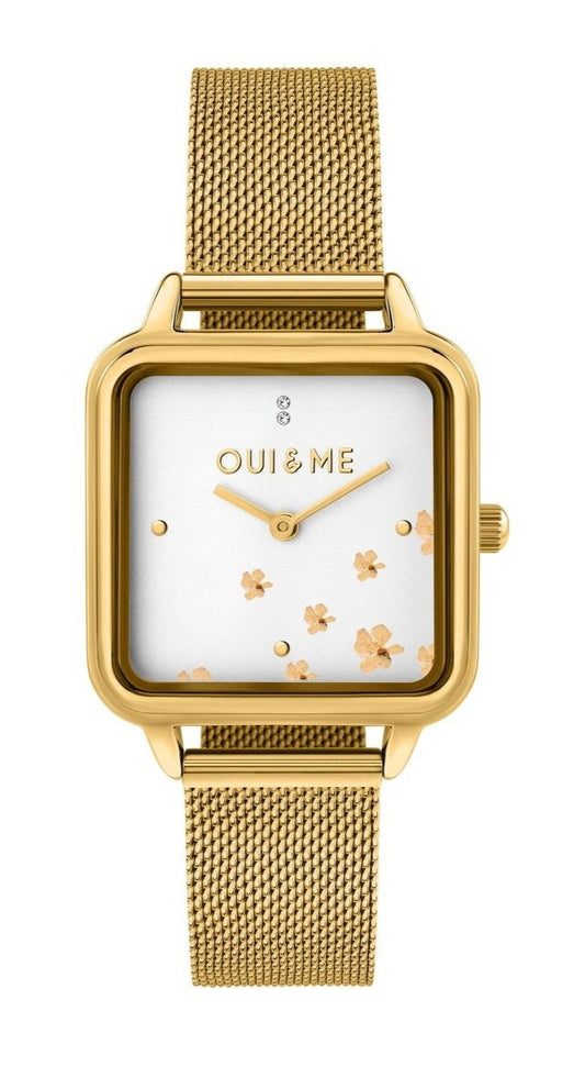 Oui & Me Harmonie Gold Tone Stainless Steel Mesh White Dial Quartz ME010382 Women's Watch - Oui & Me
