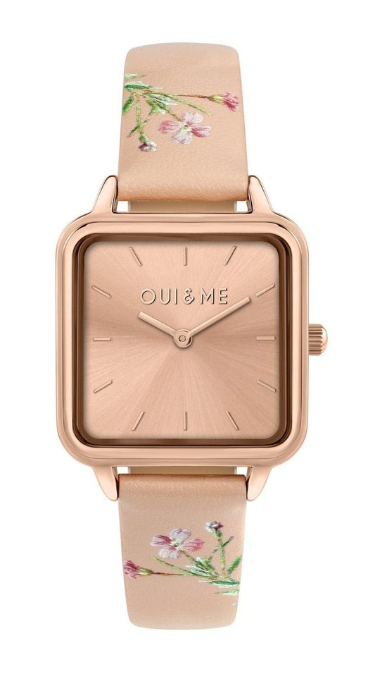 Oui & Me Harmonie Pink Leather Strap Rose Gold Dial Quartz ME010383 Women's Watch - Oui & Me