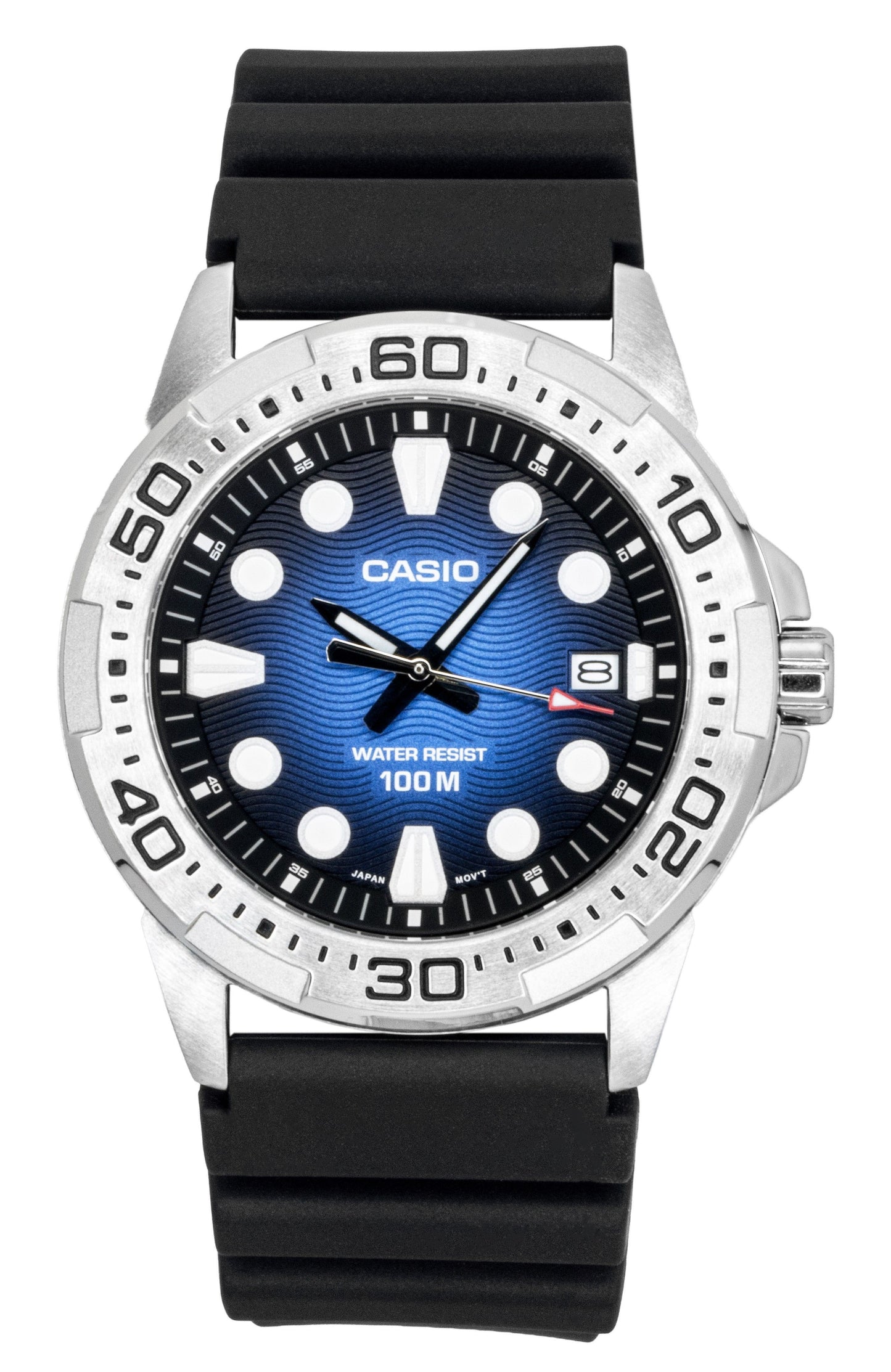 Casio Standard Analog Resin Strap Blue Dial Quartz MTD-140-2AV 100M Men's Watch - Casio