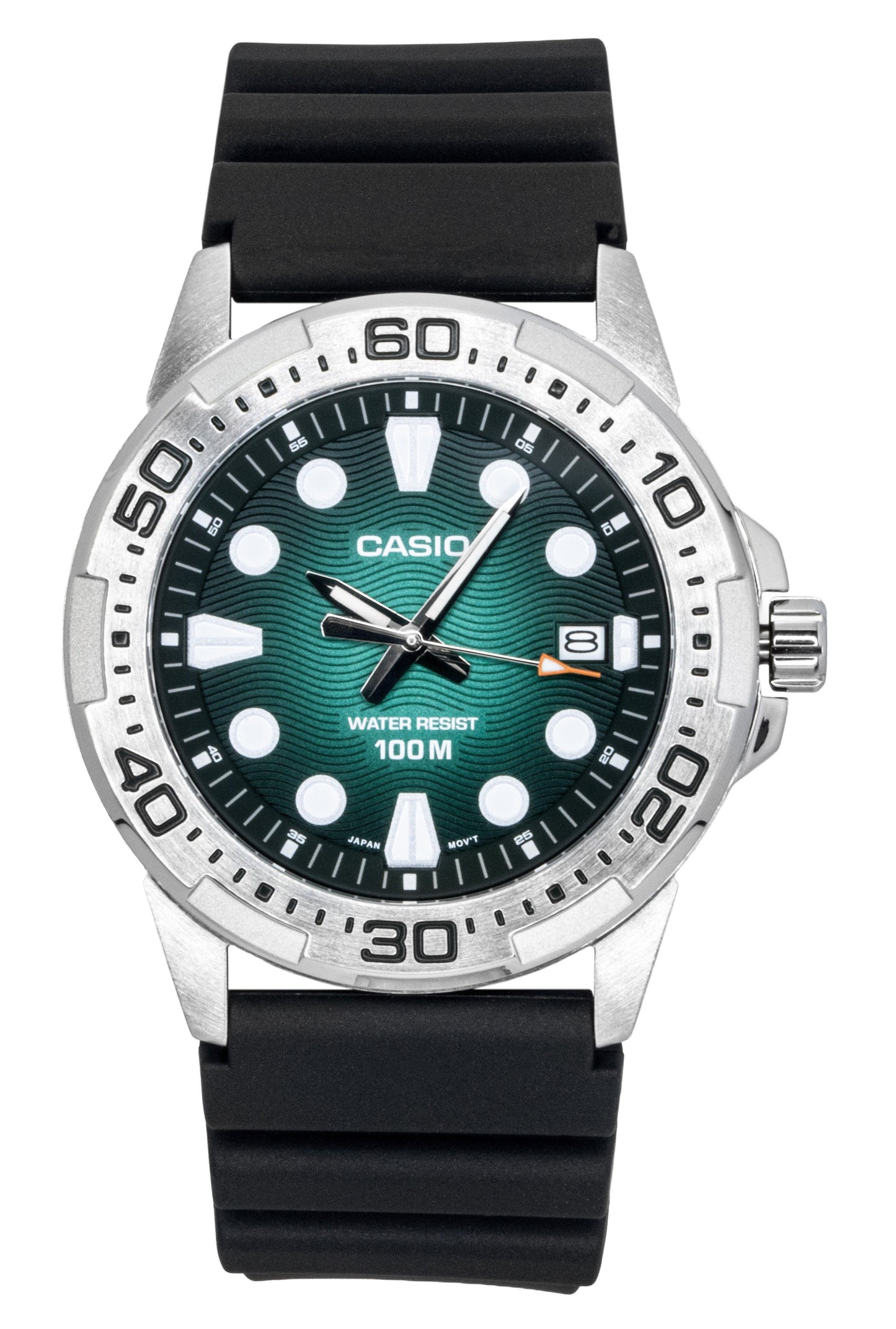 Casio Standard Analog Resin Strap Green Dial Quartz MTD-140-3AV 100M Men's Watch - Casio