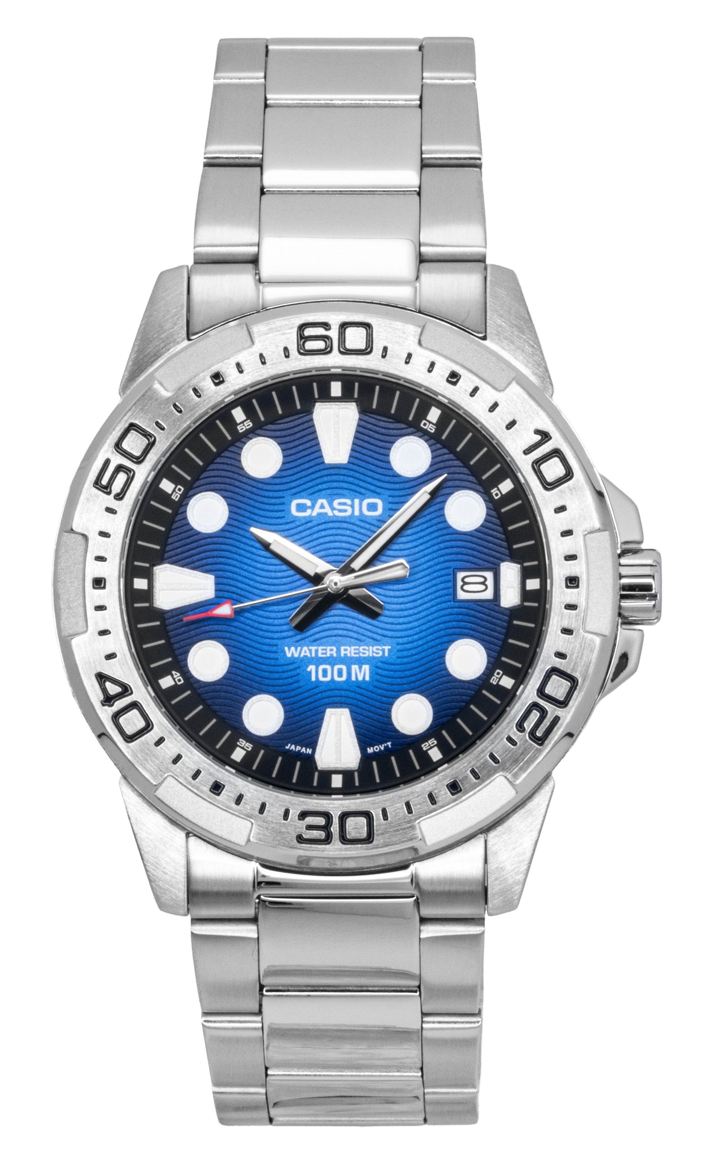 Casio Standard Analog Stainless Steel Blue Dial Quartz MTD-140D-2AV 100M Men's Watch - Casio