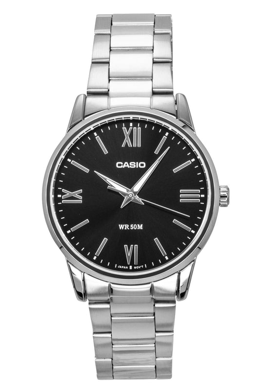 Casio Analog Stainless Steel Black Dial Quartz MTP-1303DD-1AV Men's Watch - Casio