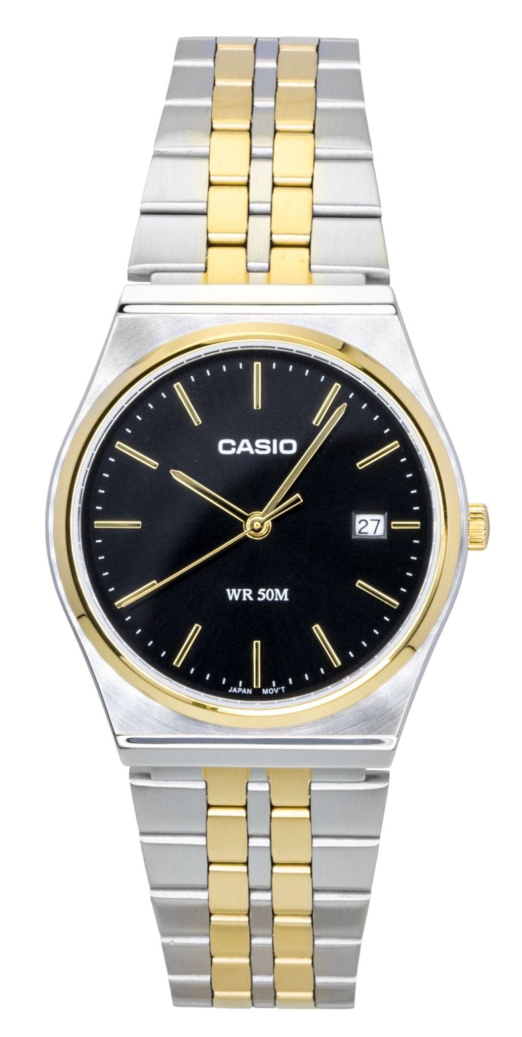 Casio Analog Two Tone Stainless Steel Black Dial Quartz MTP-B145SG-1AV Men's Watch - Casio