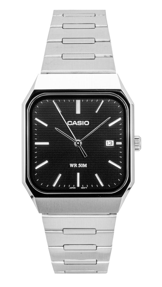Casio Standard Analog Stainless Steel Black Dial Quartz MTP-B185D-1AV Men's Watch - Casio