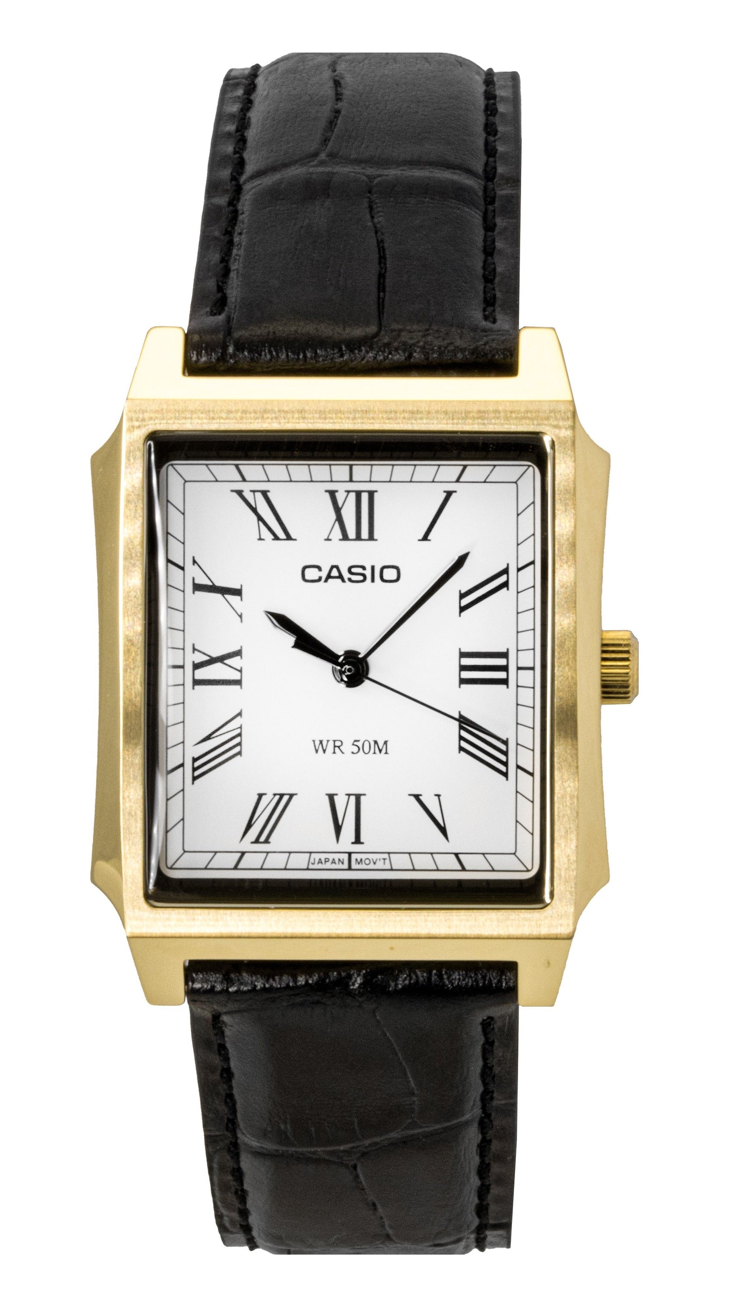Casio Standard Analog Leather Strap White Dial Quartz MTP-B190GL-7BV Men's Watch - Casio