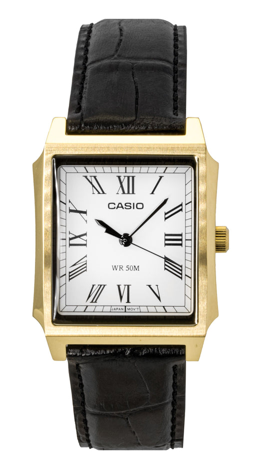 Casio Standard Analog Leather Strap White Dial Quartz MTP-B190GL-7BV Men's Watch - Casio