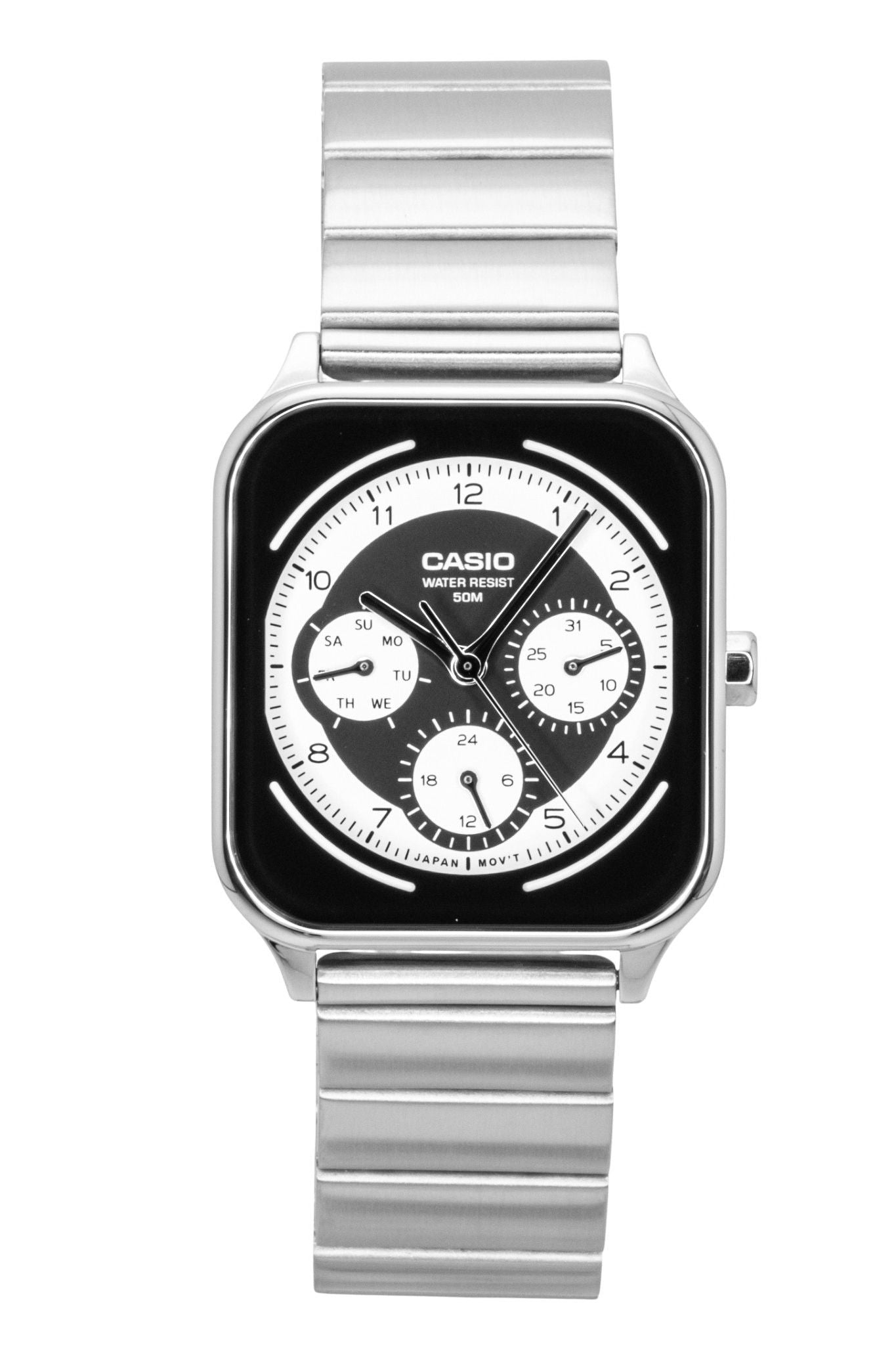 Casio Standard Analog Stainless Steel Black And White Dial Quartz MTP-M307D-1BV Men's Watch - Casio