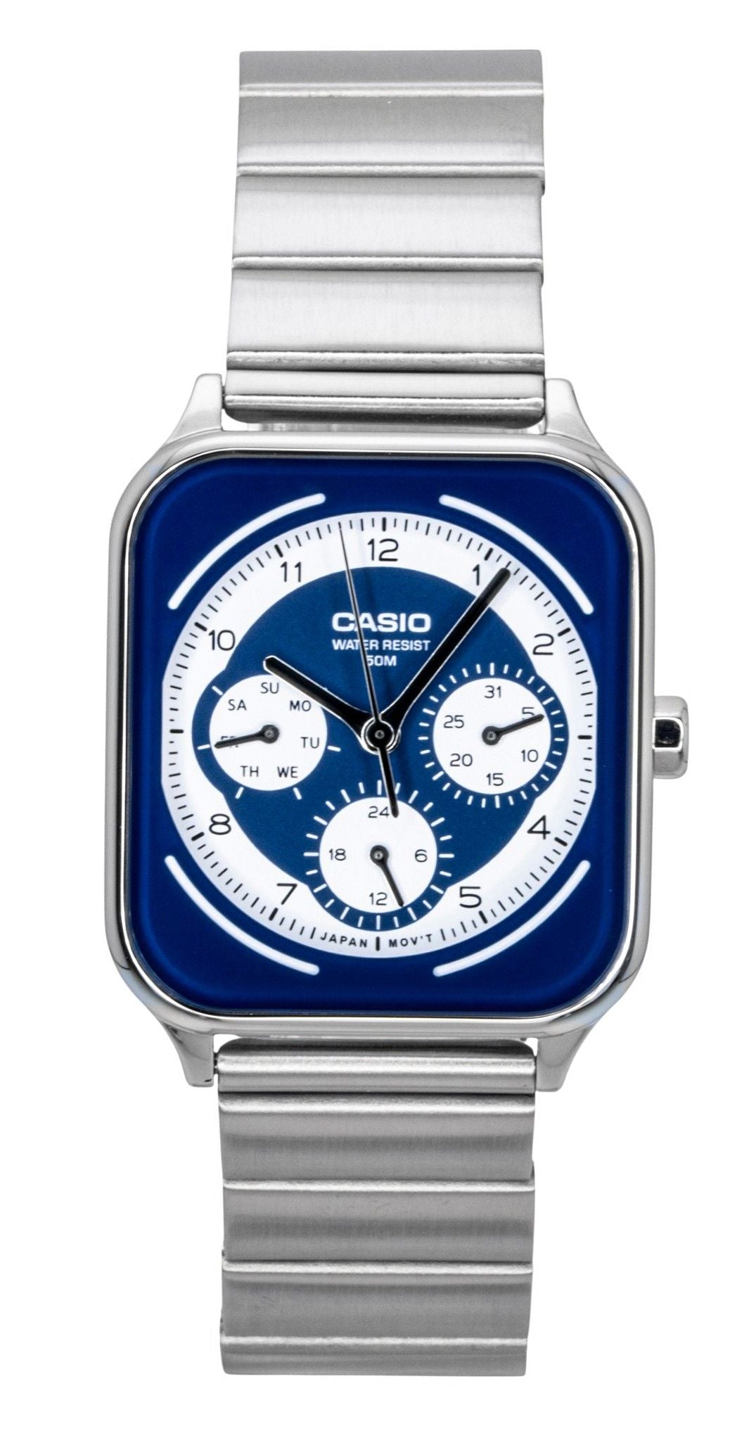 Casio Standard Analog Stainless Steel Blue And White Dial Quartz MTP-M307D-2BV Men's Watch - Casio