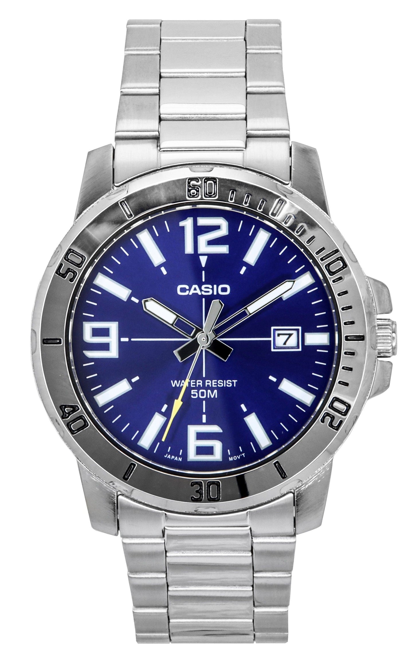 Casio Enticer Analog Stainless Steel Blue Dial Quartz MTP-VD01D-2BV Men's Watch - Casio