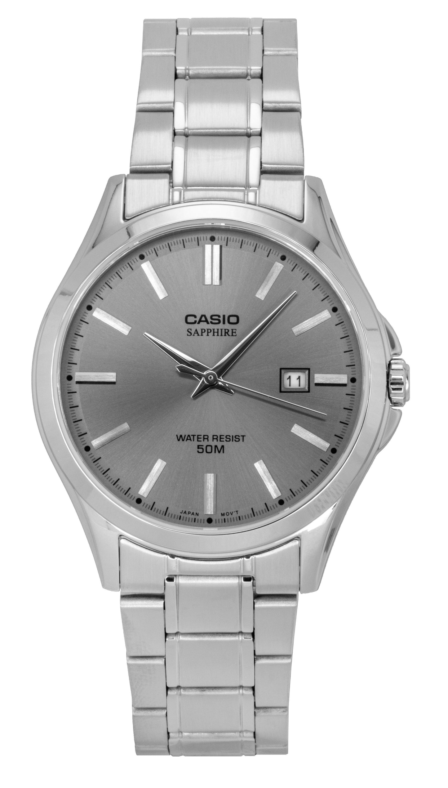 Casio Standard Analog Stainless Steel Grey Dial Quartz MTS-115D-8AV Men's Watch - Casio