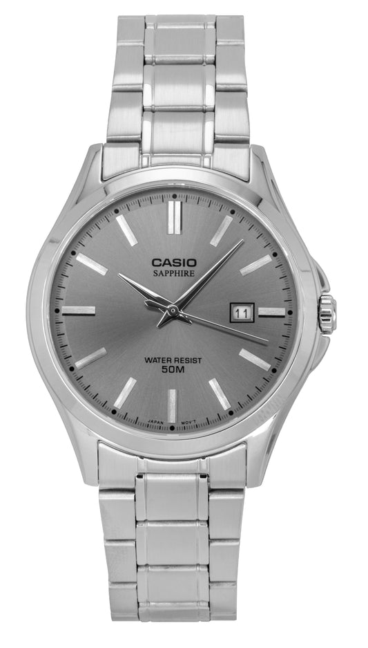 Casio Standard Analog Stainless Steel Grey Dial Quartz MTS-115D-8AV Men's Watch - Casio