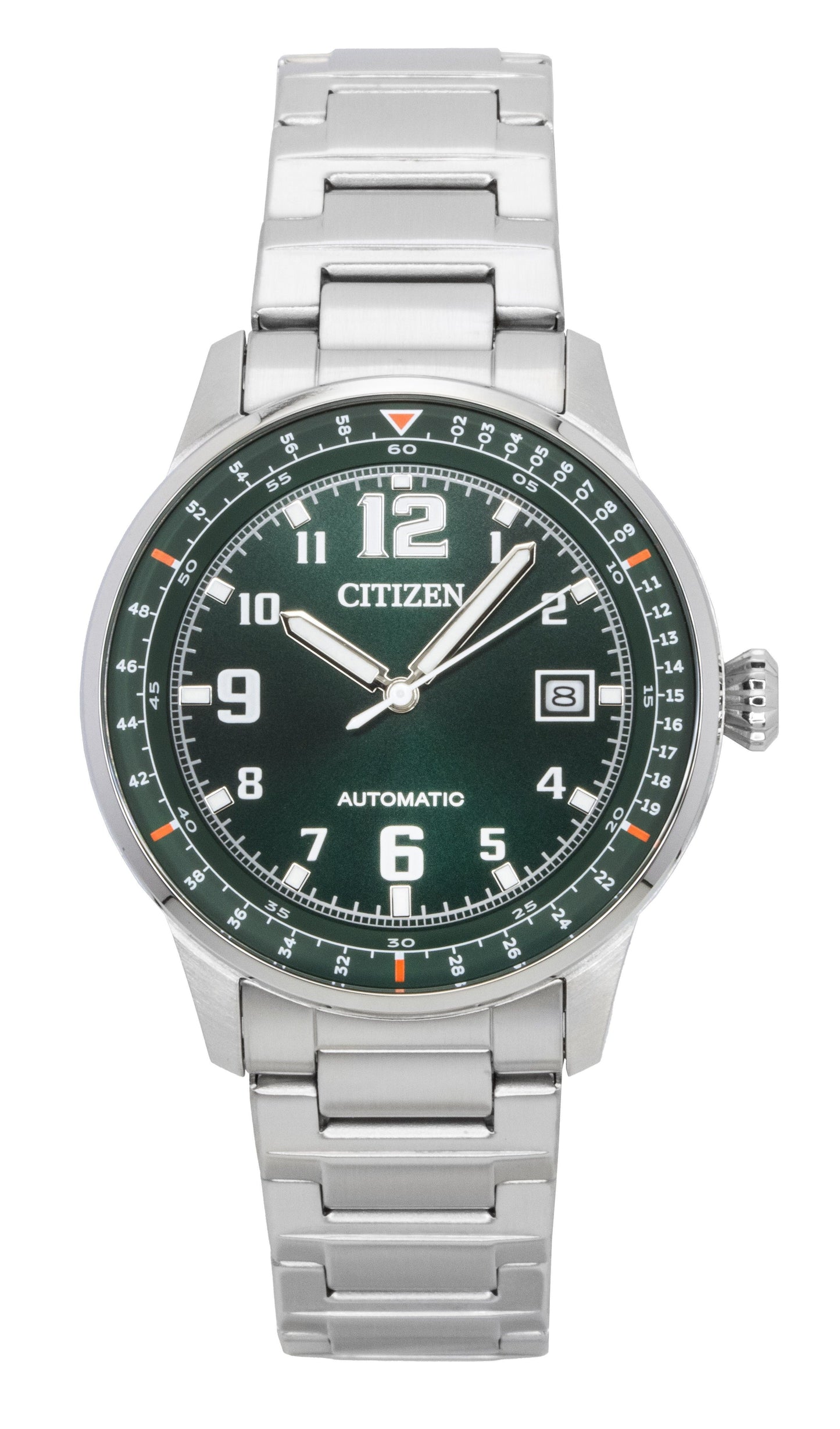 Citizen Urban Military Stainless Steel Green Dial Automatic NJ0190-51X 100M Men's Watch - Citizen