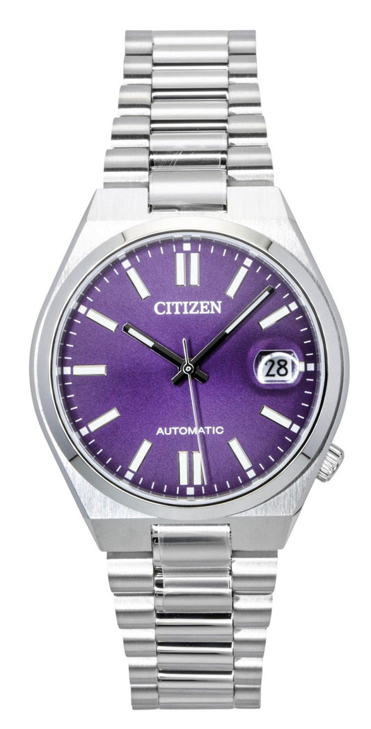 Citizen Tsuyosa Stainless Steel Sunray Purple Dial Automatic NJ0200-50W Men's Watch - Citizen