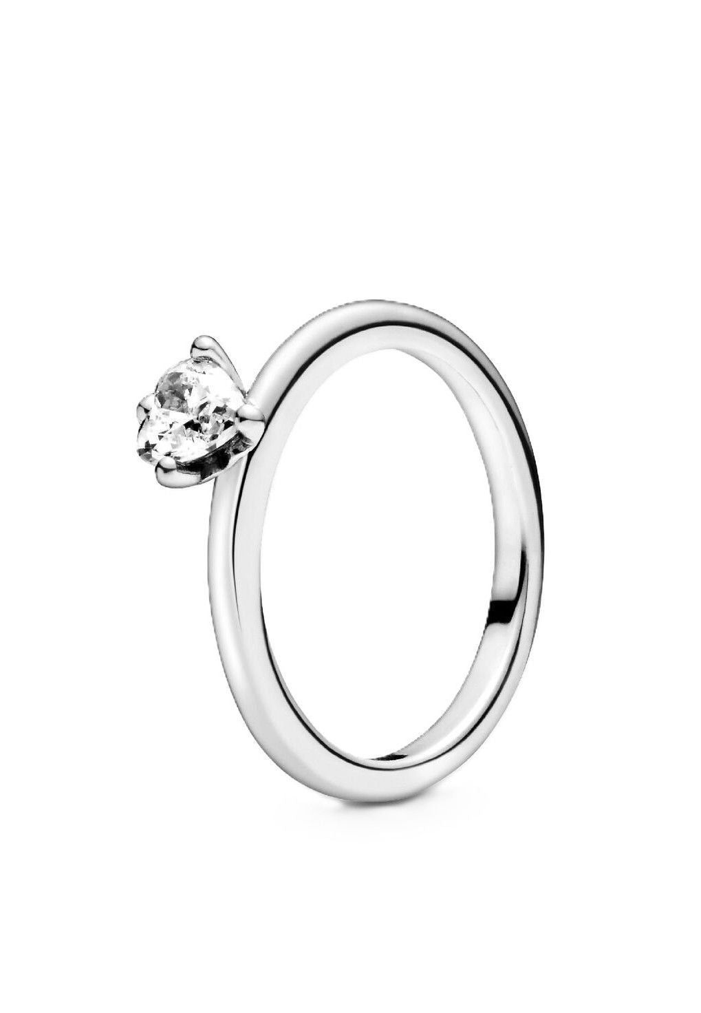 Pandora Heart Solitaire Ring With Clear Cubic Zirconia P-198691C01-54 For Women - PANDORA