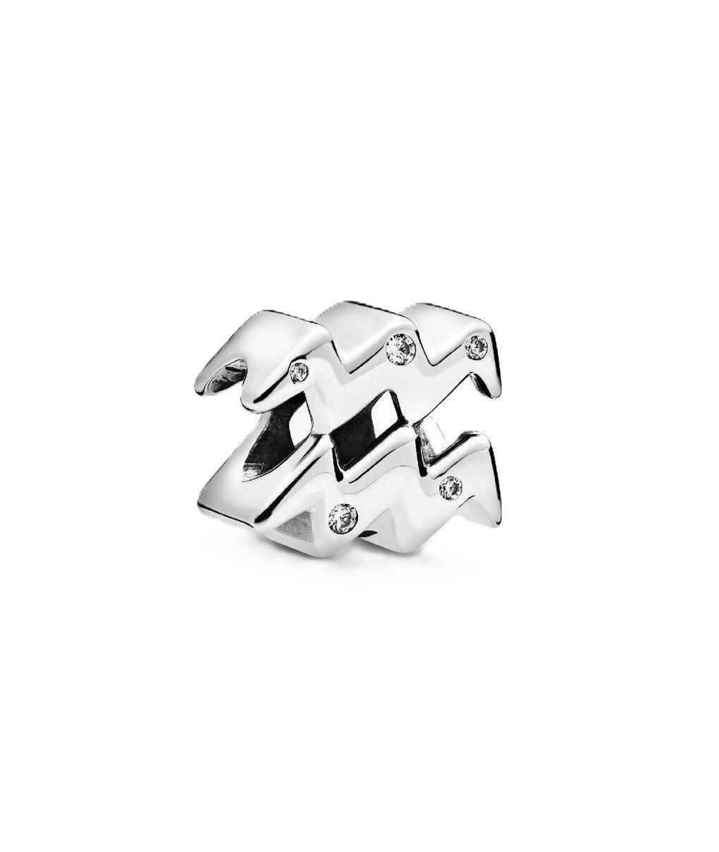 Pandora Sparkling Aquarius Zodiac Charm With Clear Cubic Zirconia P-798415C01 For Women - PANDORA