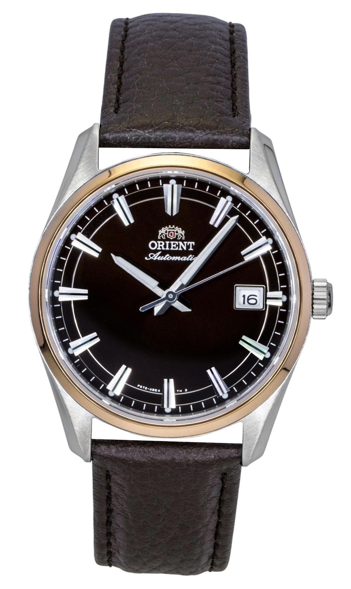 Orient Stretto Leather Strap Brown Dial Automatic RA-AC0R03Y Men's Watch - Orient