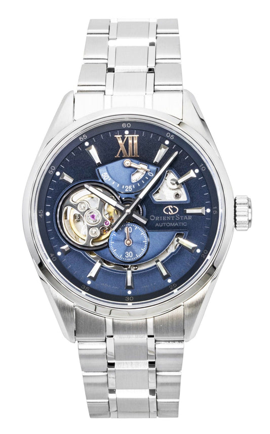 Orient Star Keshiki Limited Edition Stainless Steel Open Heart Blue Grey Dial Automatic RE-AV0132L 100M Men's Watch - Orient