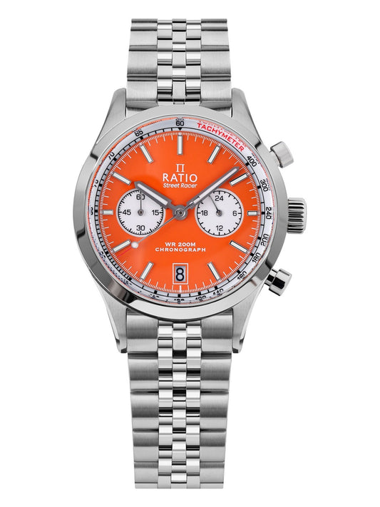 Ratio Street Racer Chronograph RTC016 200M Orange Reverse Panda Dial Limited Edition Watch - RATIO