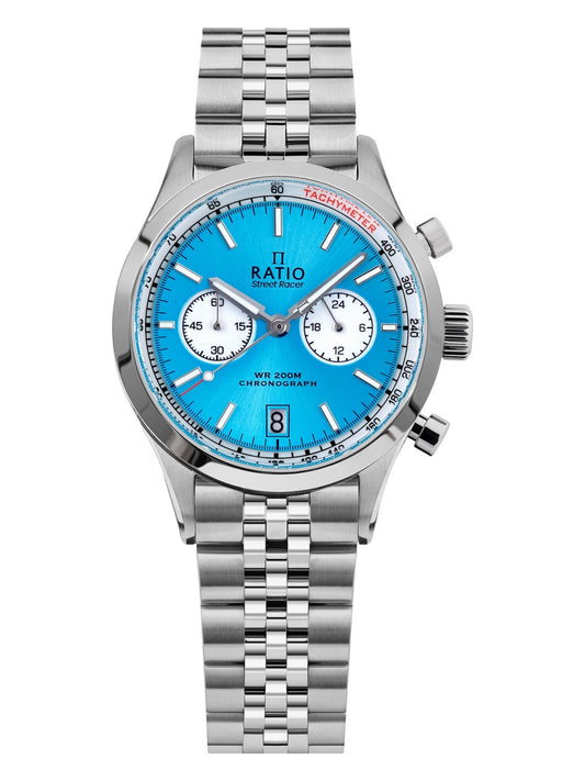 Ratio Street Racer Chronograph RTC018 200M Sunray Blue Reverse Panda Dial Limited Edition Watch - RATIO