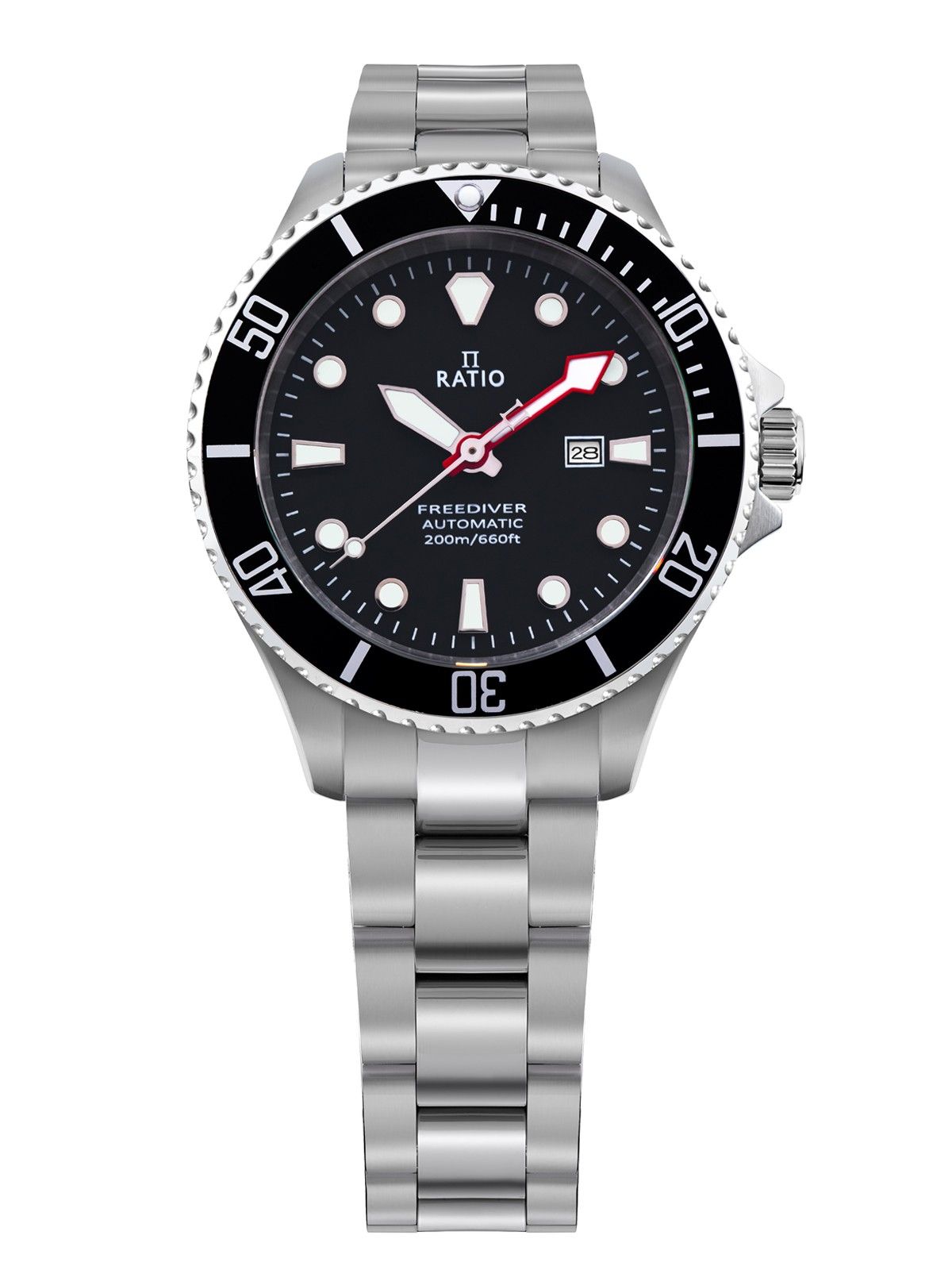 Ratio FreeDiver Sapphire Stainless Steel Black Dial Automatic RTFL831 200M Women's Watch