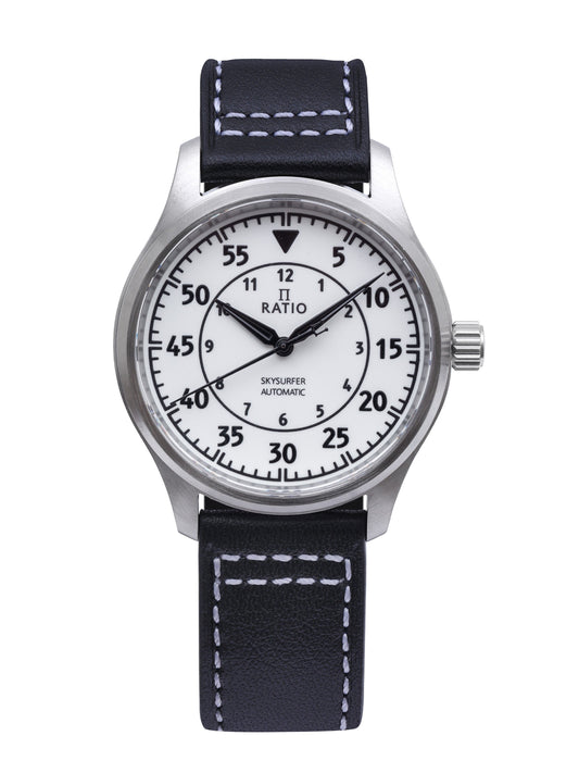 Ratio Skysurfer Pilot Full Luminous Dial Leather Automatic RTS324 200M Men's Watch