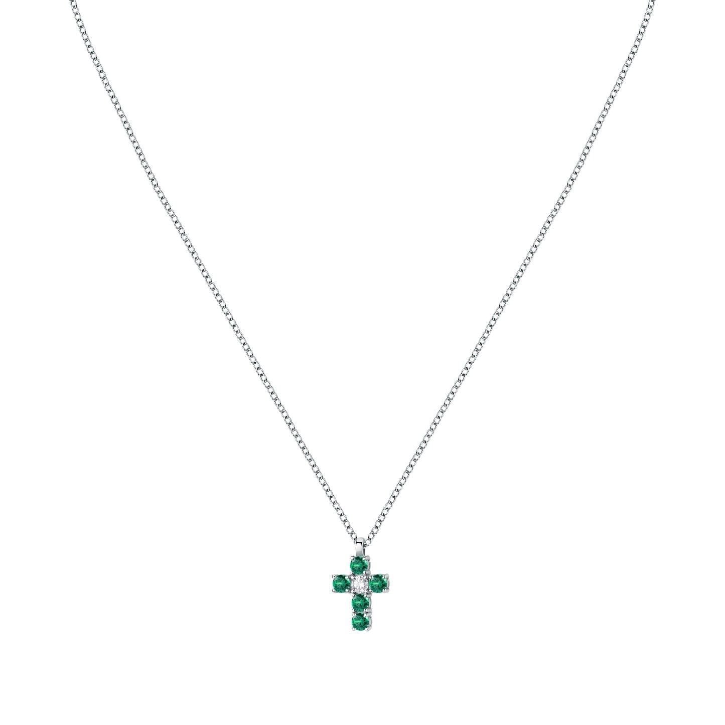 Morellato Tesori Necklace With Green Cross SAIW214 For Women - Morellato