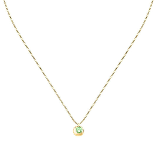 Morellato Tesori 925 Silver Gold Tone And Green Necklace SAXN05 For Women's - Morellato Accessories