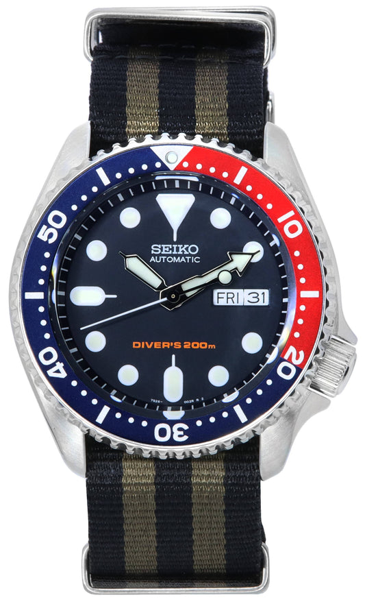 Seiko Blue Dial Automatic Diver's SKX009K1-var-NATO21 200M Men's Watch