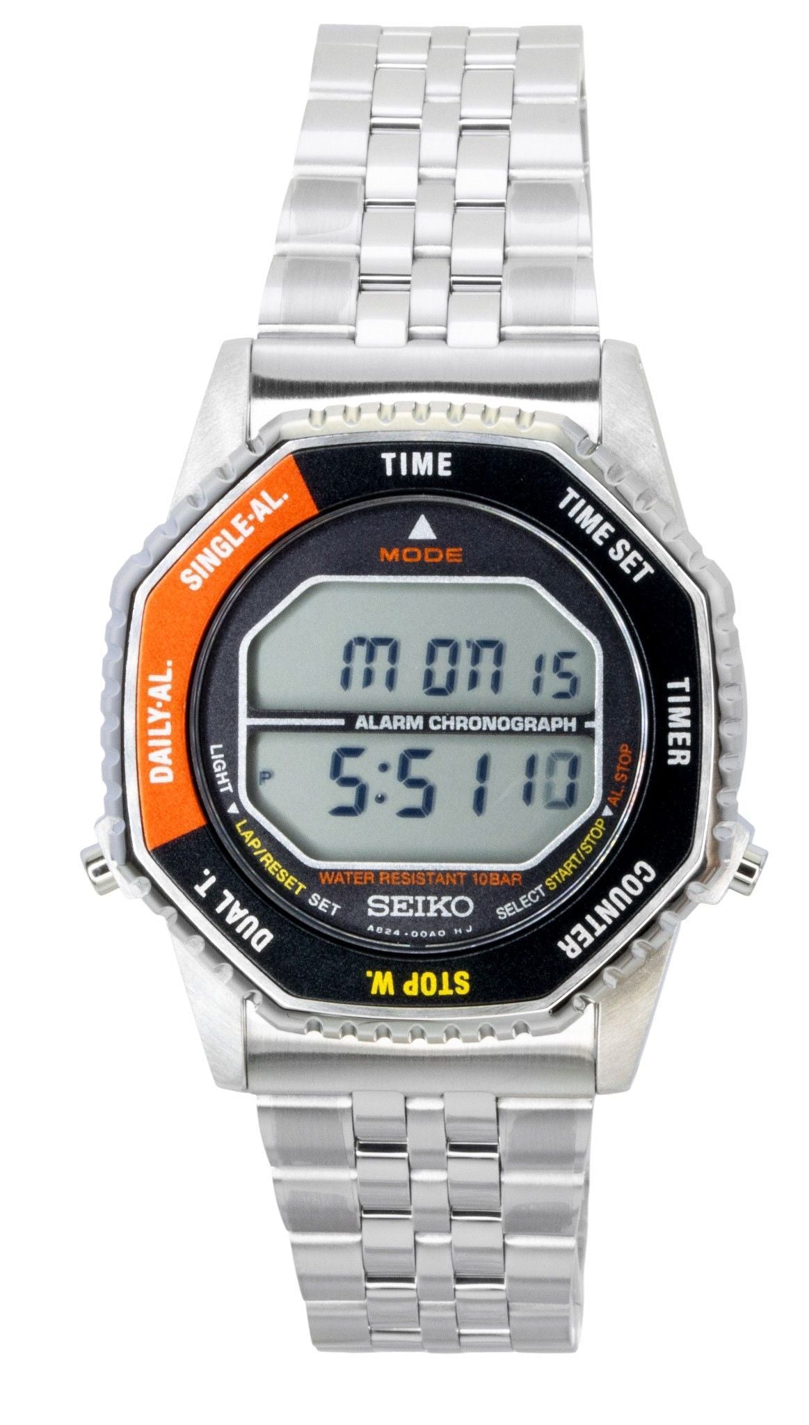 Seiko Rotocall Digital Chronograph Stainless Steel Quartz SMGG19P1 100M Men's Watch - Seiko