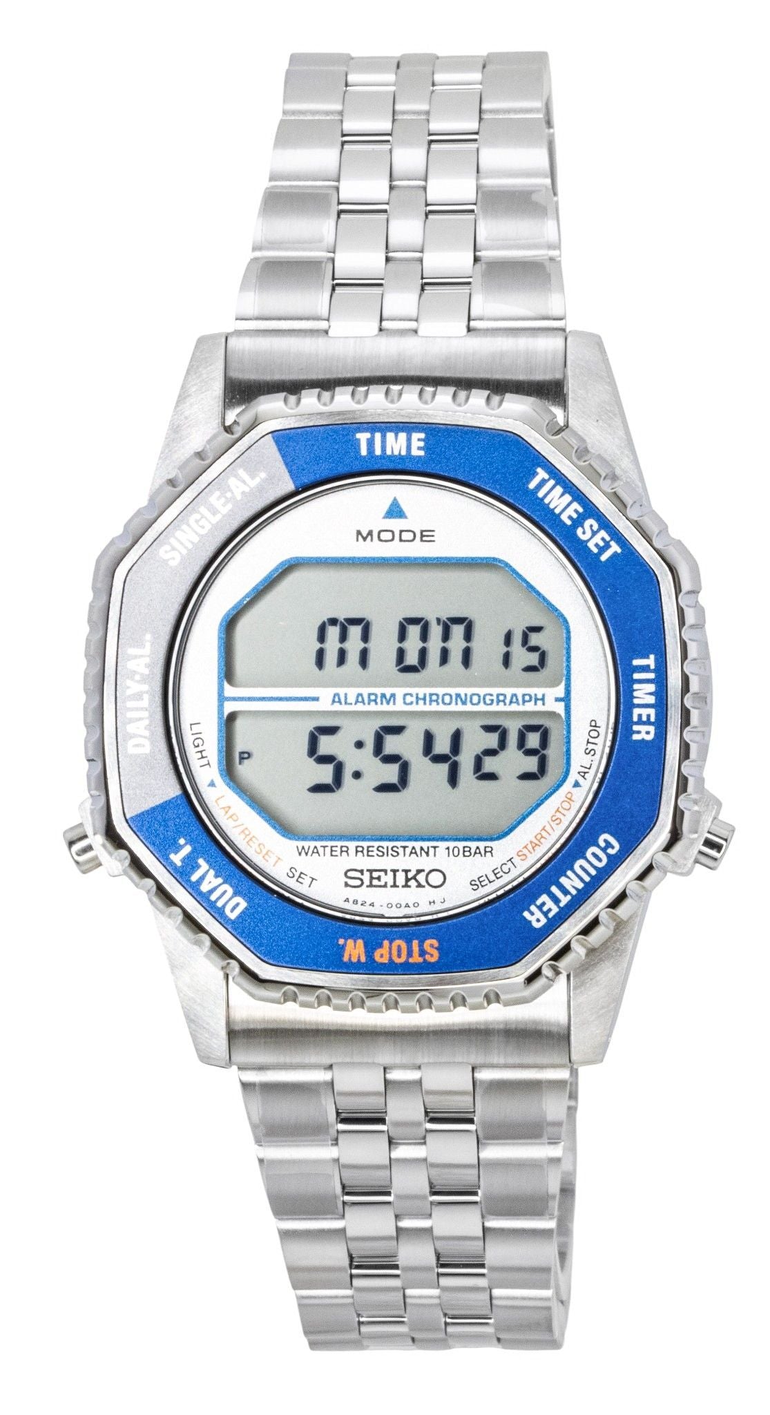Seiko Rotocall Digital Chronograph Stainless Steel Quartz SMGG21P1 100M Men's Watch - Seiko
