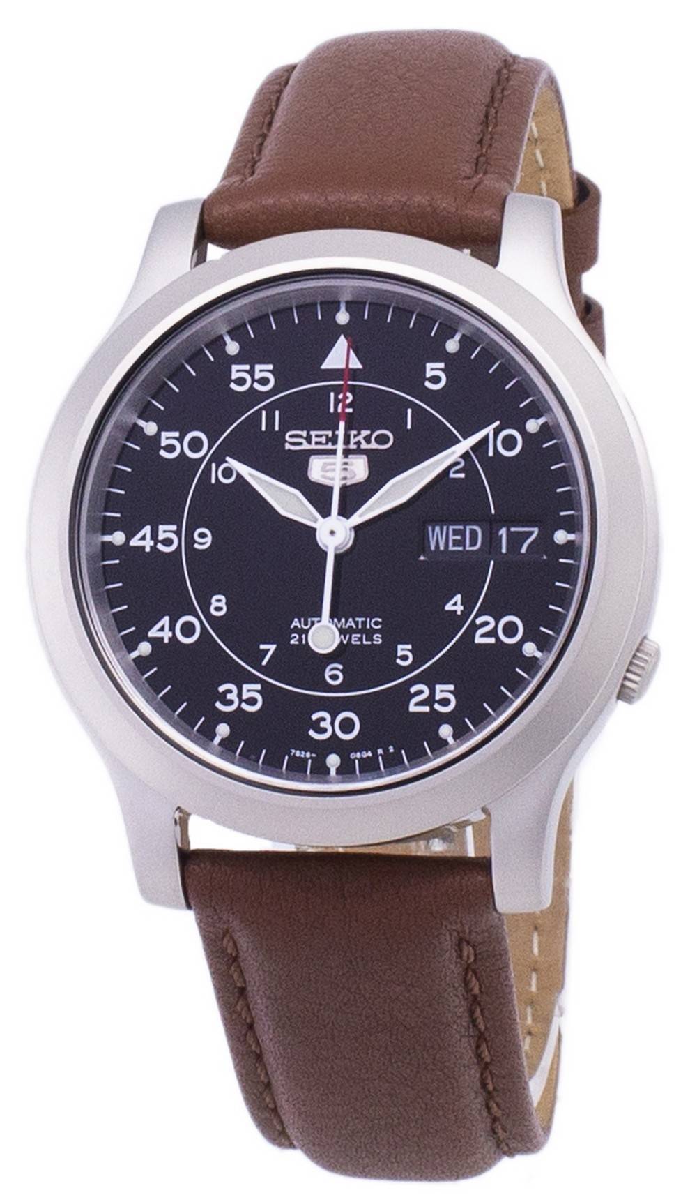 Seiko 5 Military SNK809K2-var-SS5 Automatic Brown Leather Strap Men's Watch