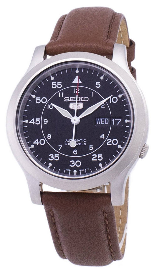 Seiko 5 Military SNK809K2-var-SS5 Automatic Brown Leather Strap Men's Watch