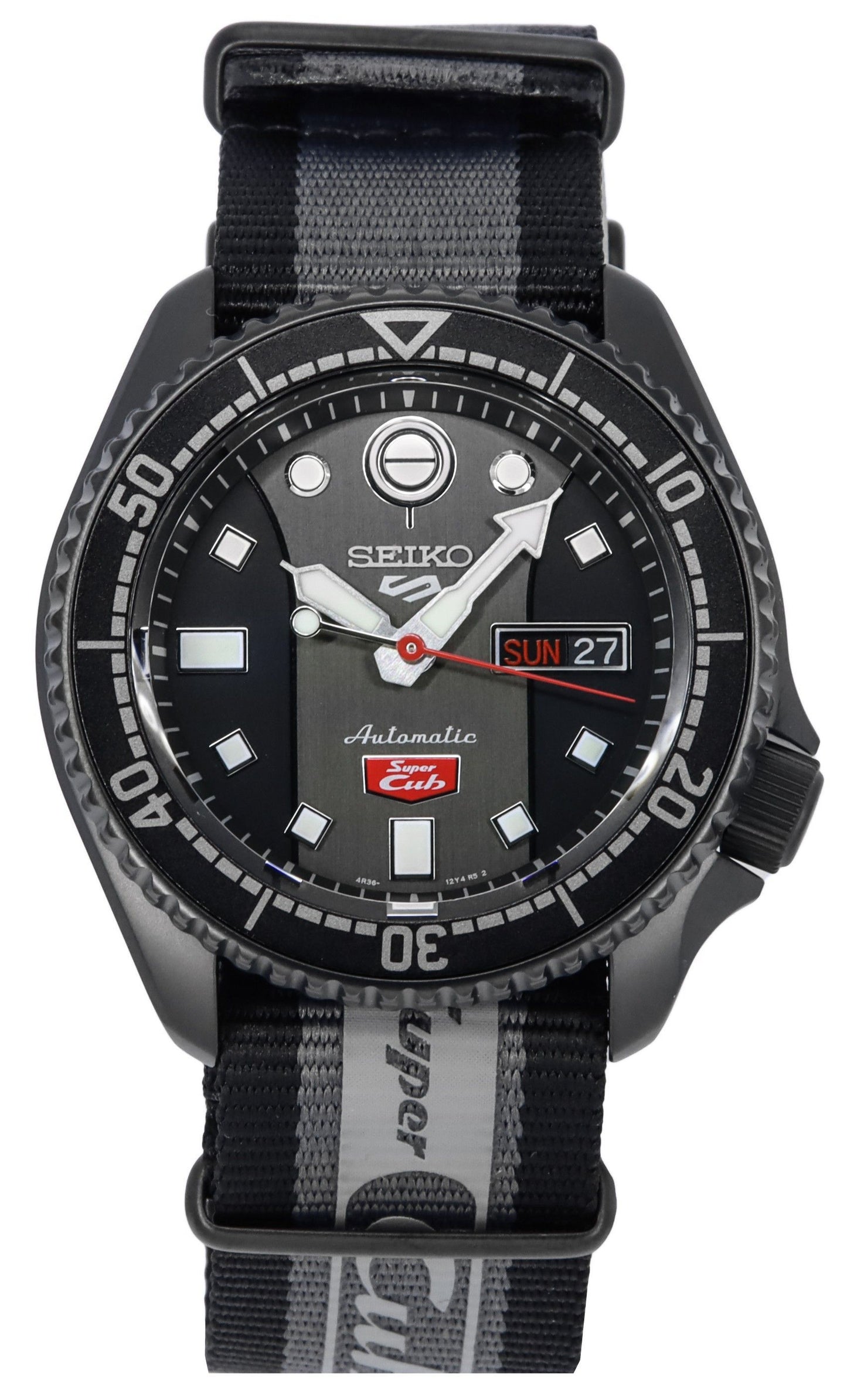Seiko 5 Sports Honda Super Cub Limited Edition Black And Grey Dial Automatic SRPJ75K1 100M Men's Watch