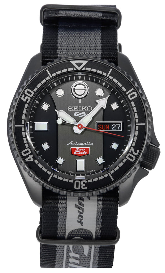 Seiko 5 Sports Honda Super Cub Limited Edition Black And Grey Dial Automatic SRPJ75K1 100M Men's Watch