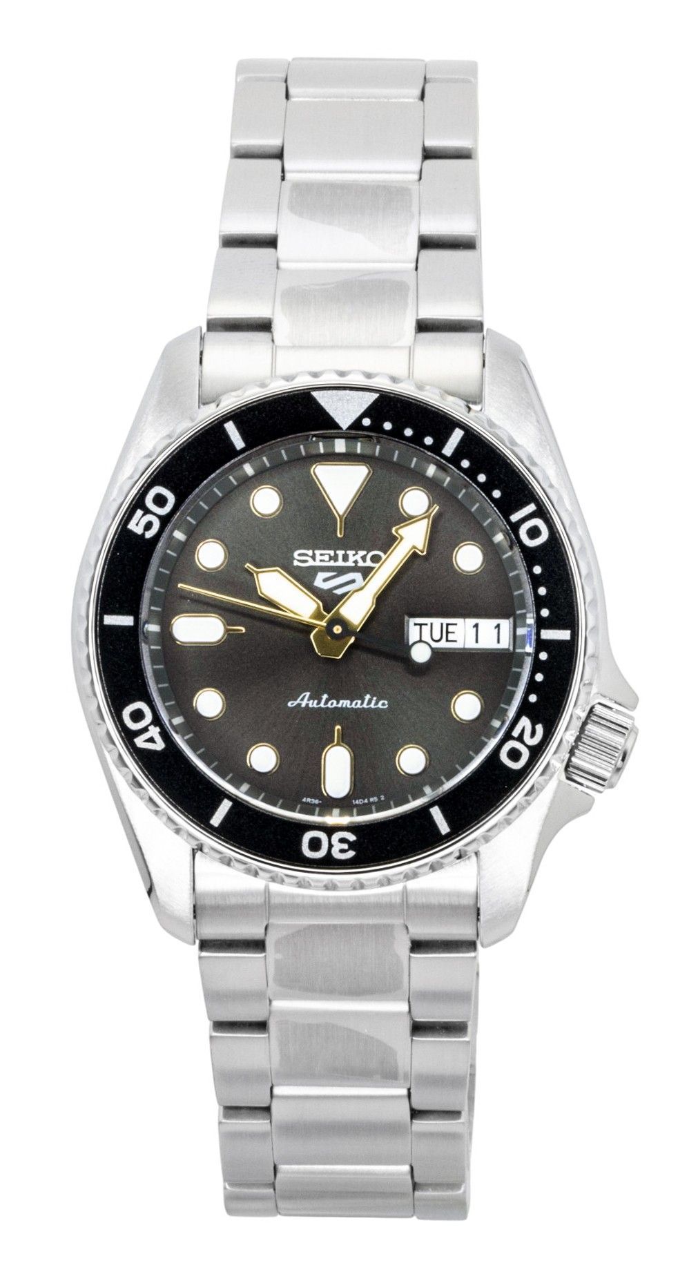 Seiko 5 Sports SKX Street Stonewash Stainless Steel Black Dial Automatic SRPL79K1 100M Men's Watch - Seiko