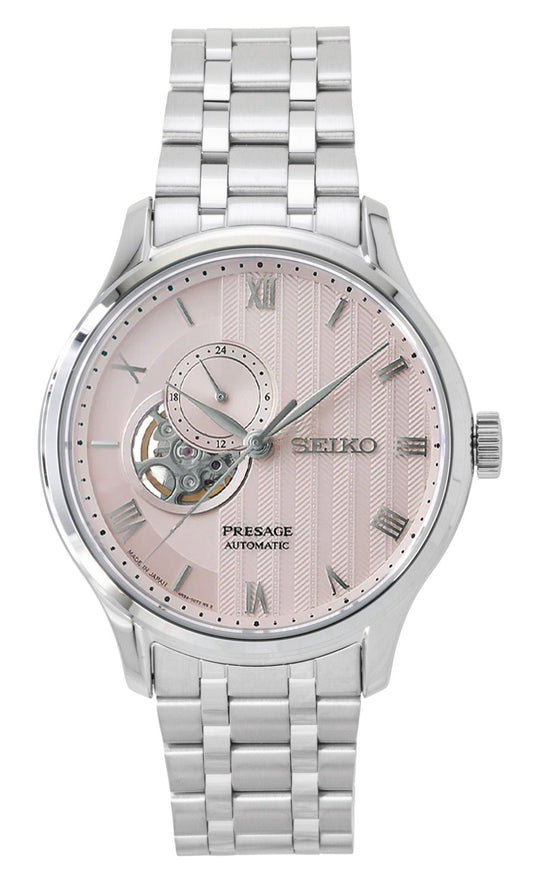 Seiko Presage Japanese Garden Stainless Steel Pale Pink Dial Automatic SSA465J1 Men's Watch - Seiko