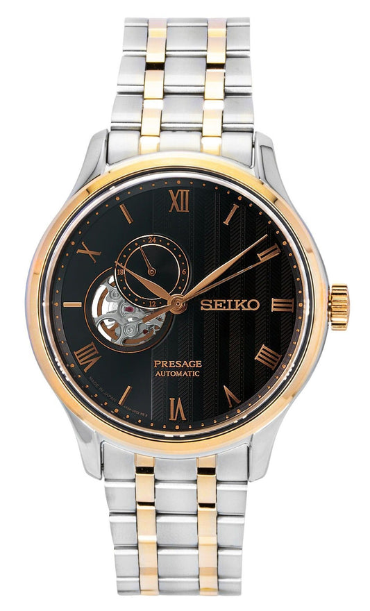 Seiko Presage Japanese Garden Two Tone Stainless Steel Brown Dial Automatic SSA466J1 Men's Watch - Seiko