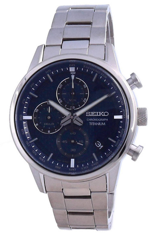 Seiko Discover More Titanium Chronograph Quartz SSB387 SSB387P1 SSB387P 100M Men's Watch