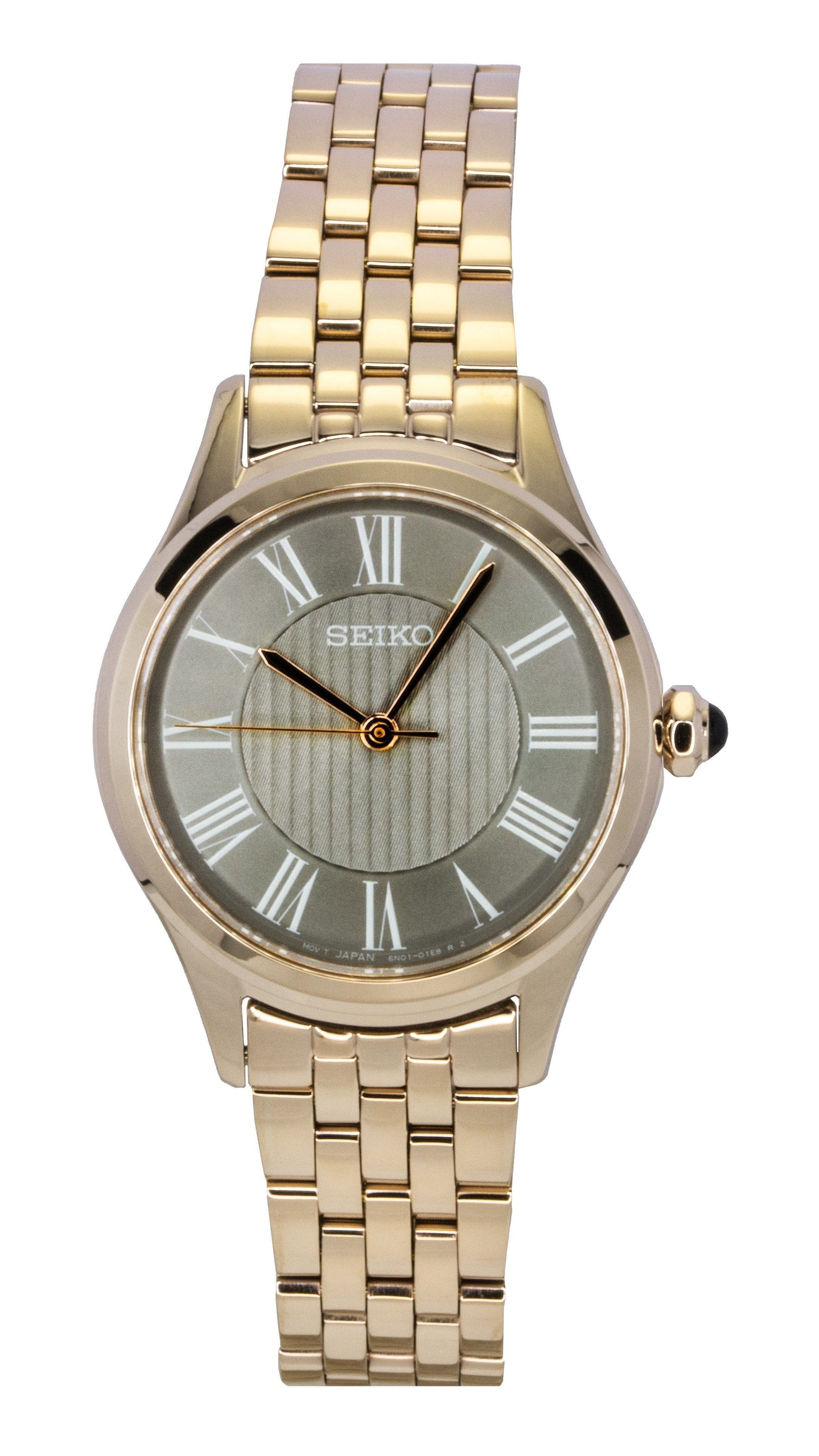 Seiko Classic Rose Gold Stainless Steel Grey Dial Quartz SUR614P1 Women's Watch - Seiko