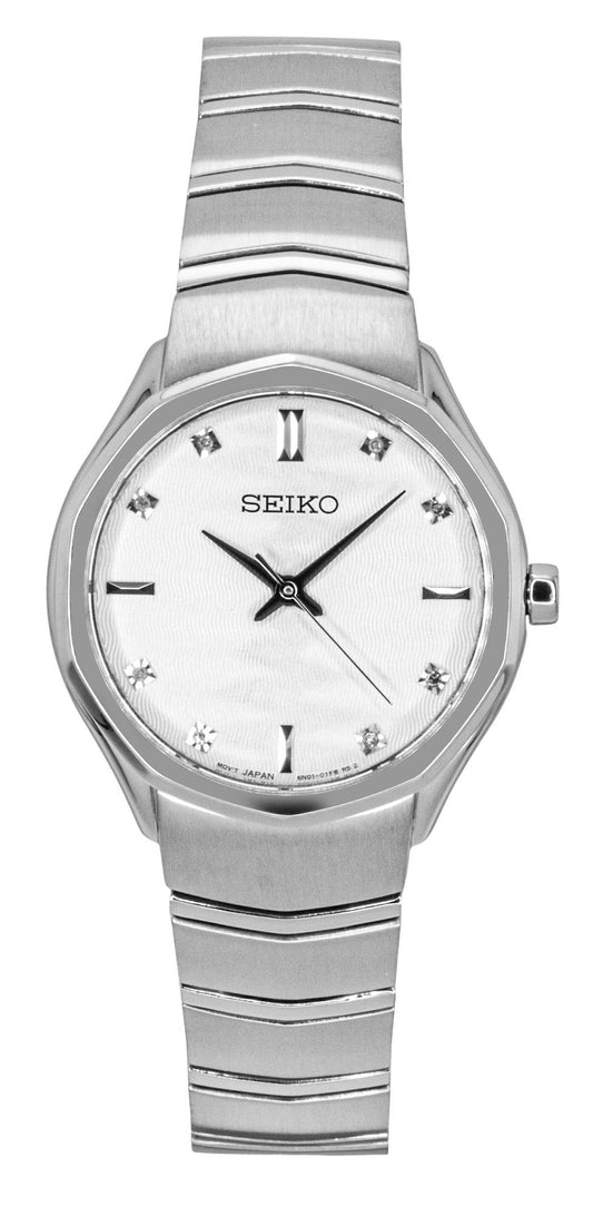 Seiko Conceptual Stainless Steel White Dial Quartz SUR615P1 Women's Watch - Seiko