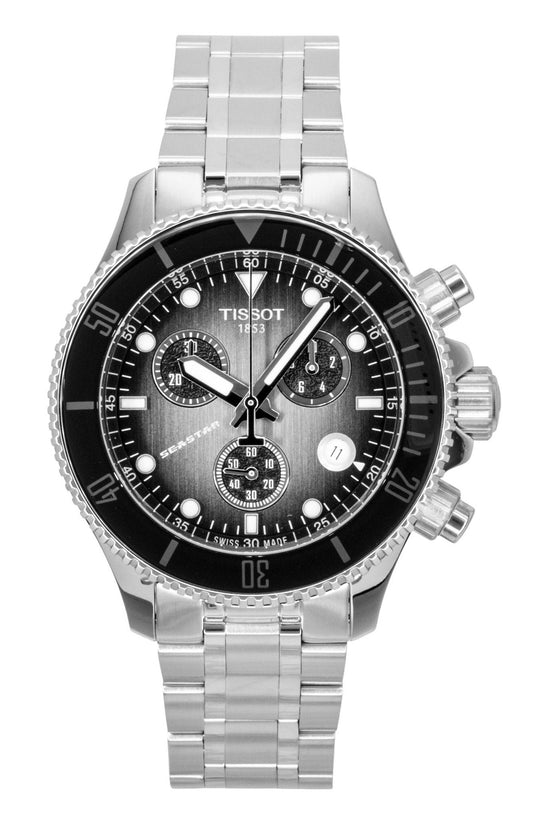 Tissot Seastar 1000 Chronograph Stainless Steel Black Dial Quartz Diver's T120.217.11.061.00 300M Men's Watch - Tissot