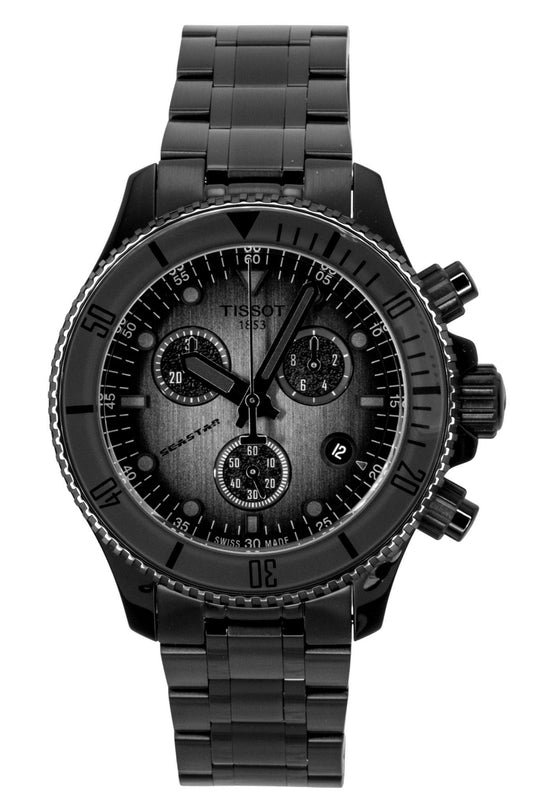 Tissot Seastar 1000 Chronograph Black Stainless Steel Black Dial Quartz Diver's T120.217.33.061.00 300M Men's Watch - Tissot