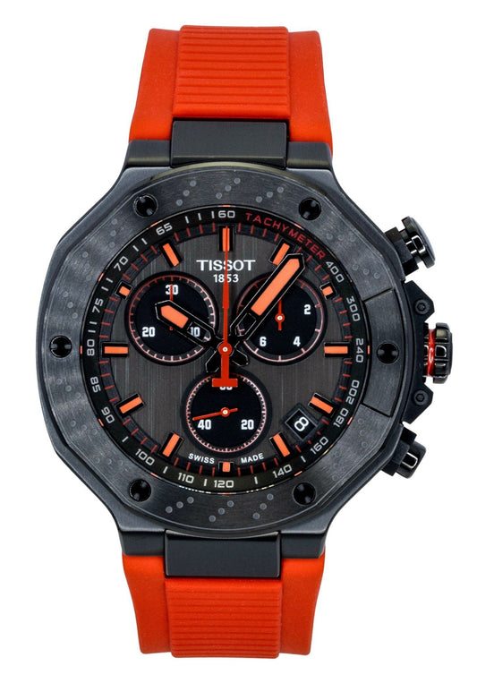 Tissot T-Race Chronograph Synthetic Strap Dark Grey Dial Quartz T141.417.37.061.01 100M Men's Watch - Tissot