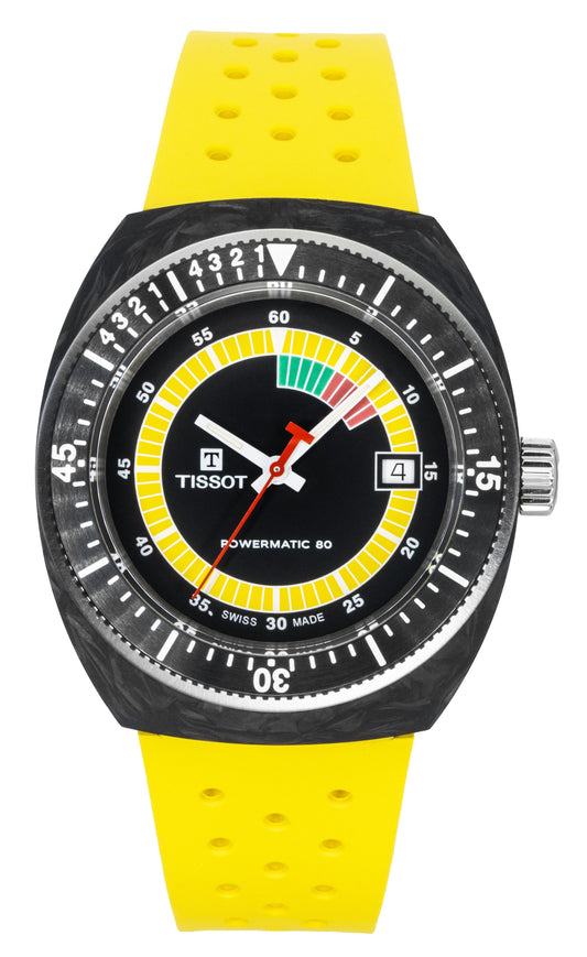 Tissot Sideral S Synthetic Strap Black Dial Automatic Diver's T145.407.97.057.00 300M Men's Watch - Tissot