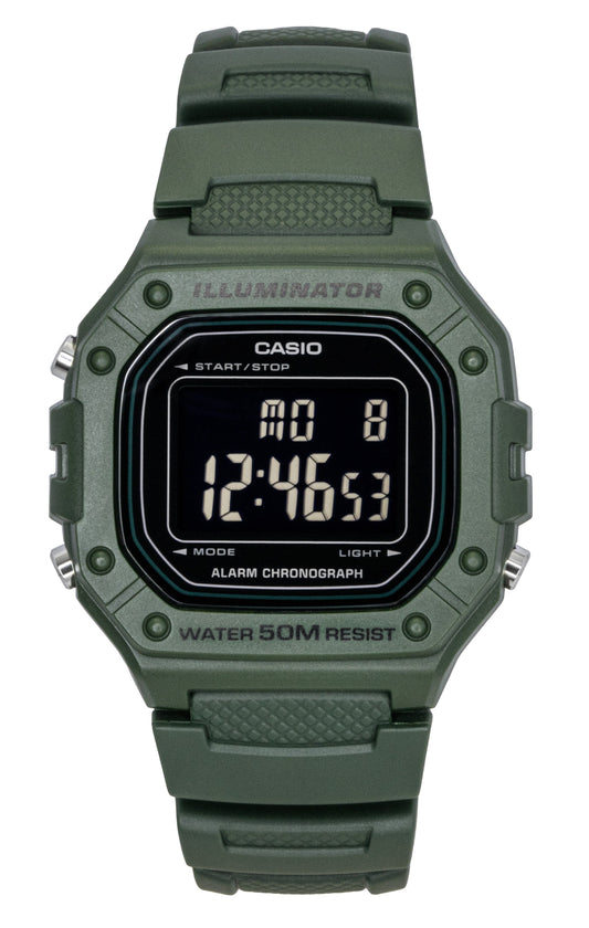 Casio Standard Digital Resin Strap Quartz W-218H-3BV Men's Watch - Casio
