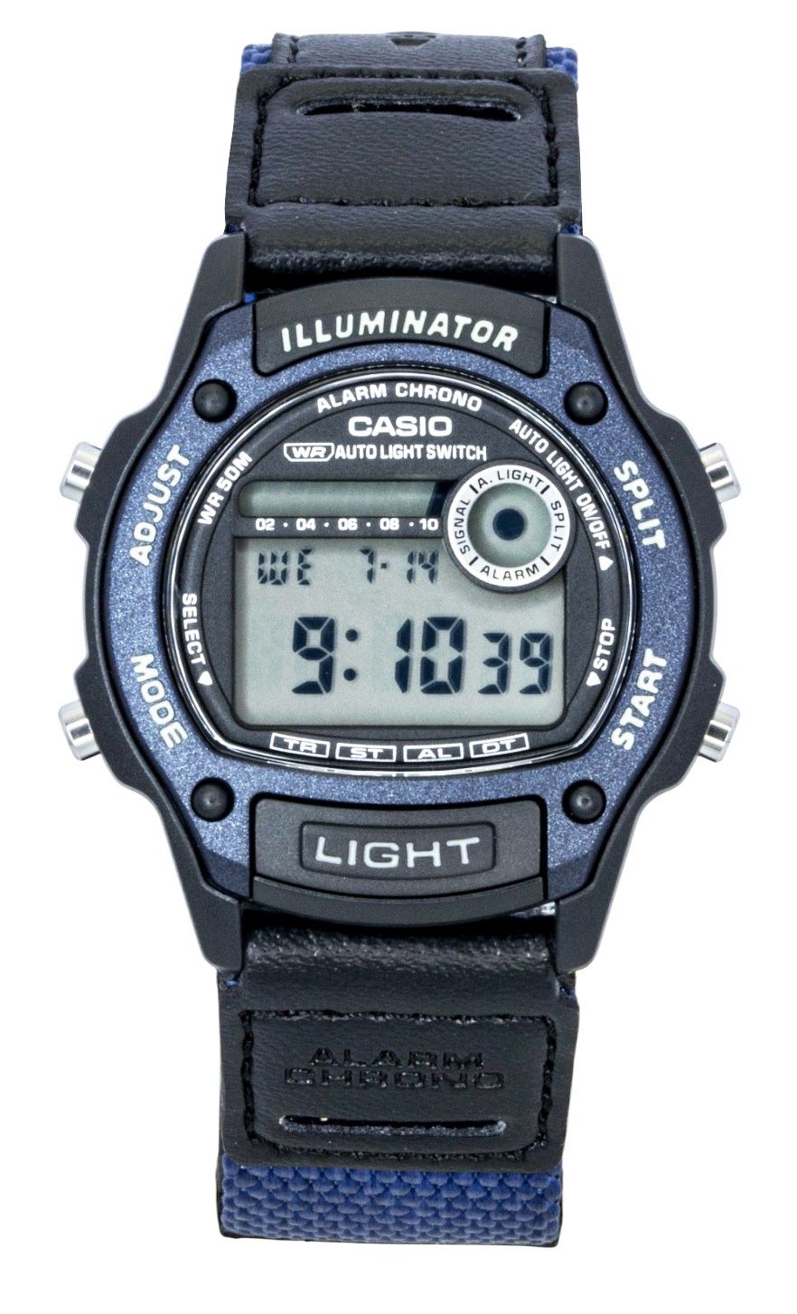 Casio Standard Digital Leather And Cloth Strap Quartz W-220HF-2AV Unisex Watch - Casio